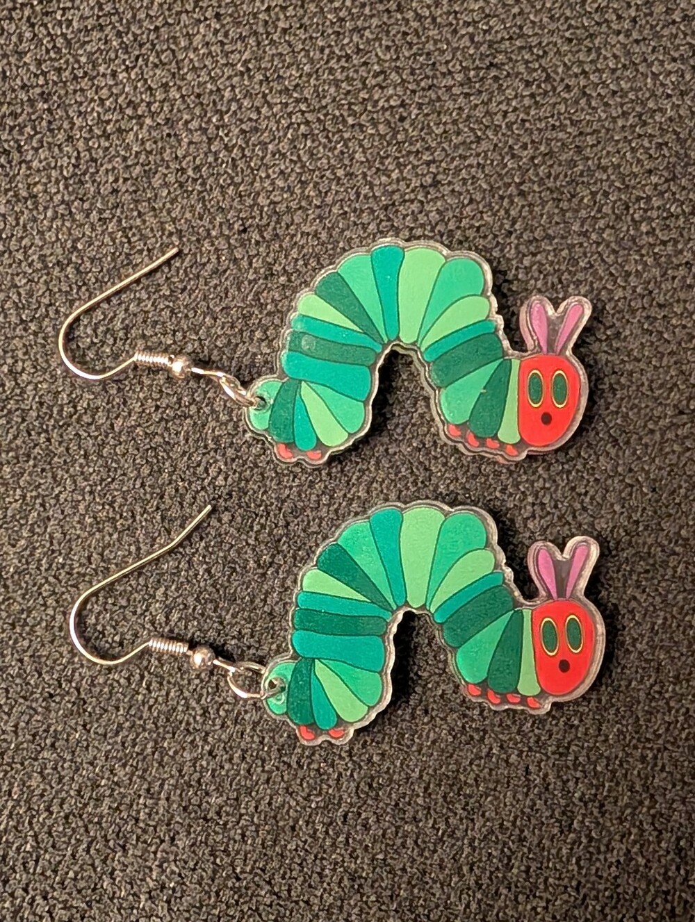 The Very Hungry Caterpillar Kids Green Caterpillar Dangle Earrings